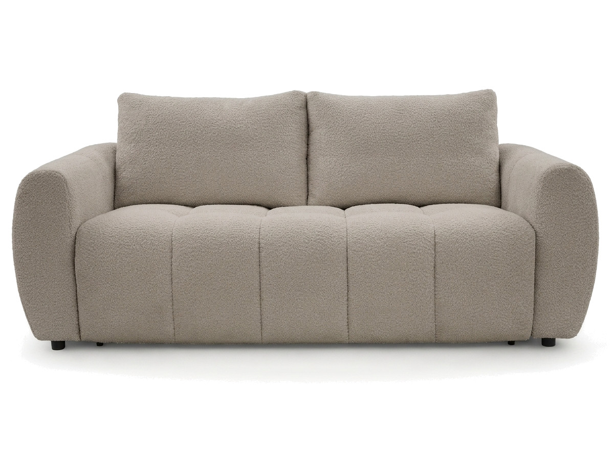 Bobochic Fuji Schlafsofa 3-Sitzer Bouclé-Stoff Beige