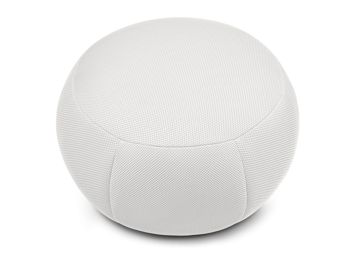 Bobochic Hayden Pouf, rund Mesh-Stoff Weiß, 76 cm