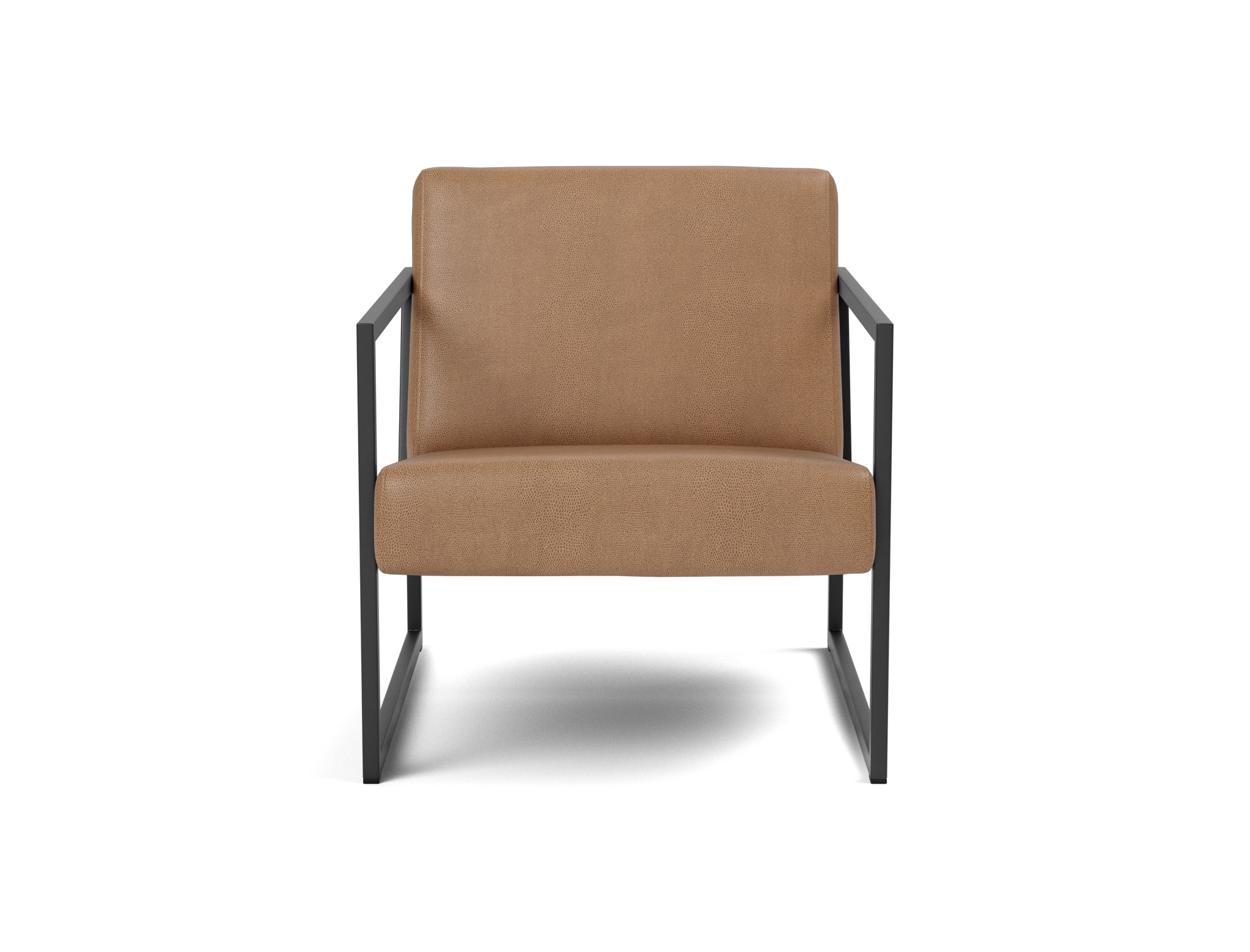 Sessel Vikko mit Armlehnen Lederoptik Faunal 551-Brown