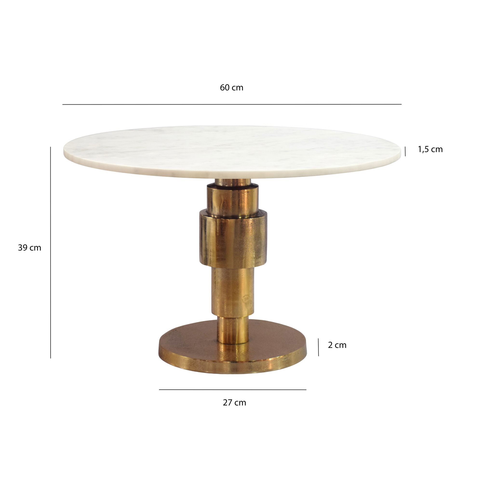Couchtisch Sandane Marmor Weiß Höhe 39 cm