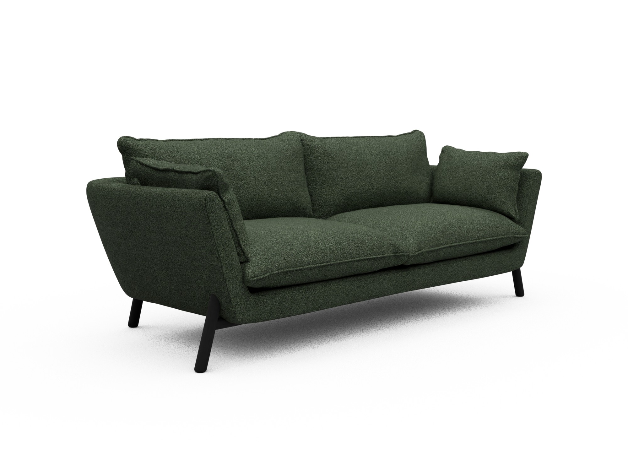 Skandi Home Sofa Emil Soft 3-Sitzer Beinfarbe Eiche Schwarz Vanora-Deep-Green moebelfaktor