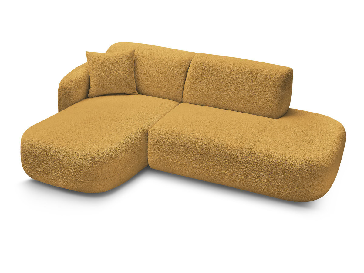 Bobochic Anda Ecksofa 241 × 163 cm Chenille Gelb Ecke links