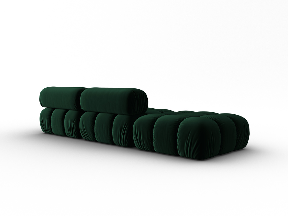 Cosmopolitan Design Modulares Sofa Cortina 4-Sitzer Samt Bluvel Flaschengrün Rechts