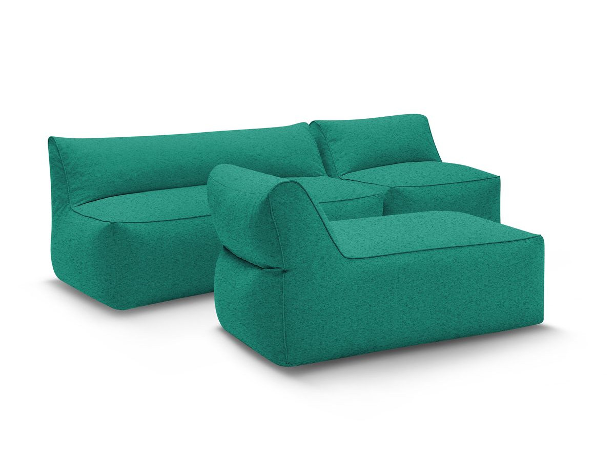 Bobochic Riviera Pouf 320 × 135 cm Stoff Hellblau