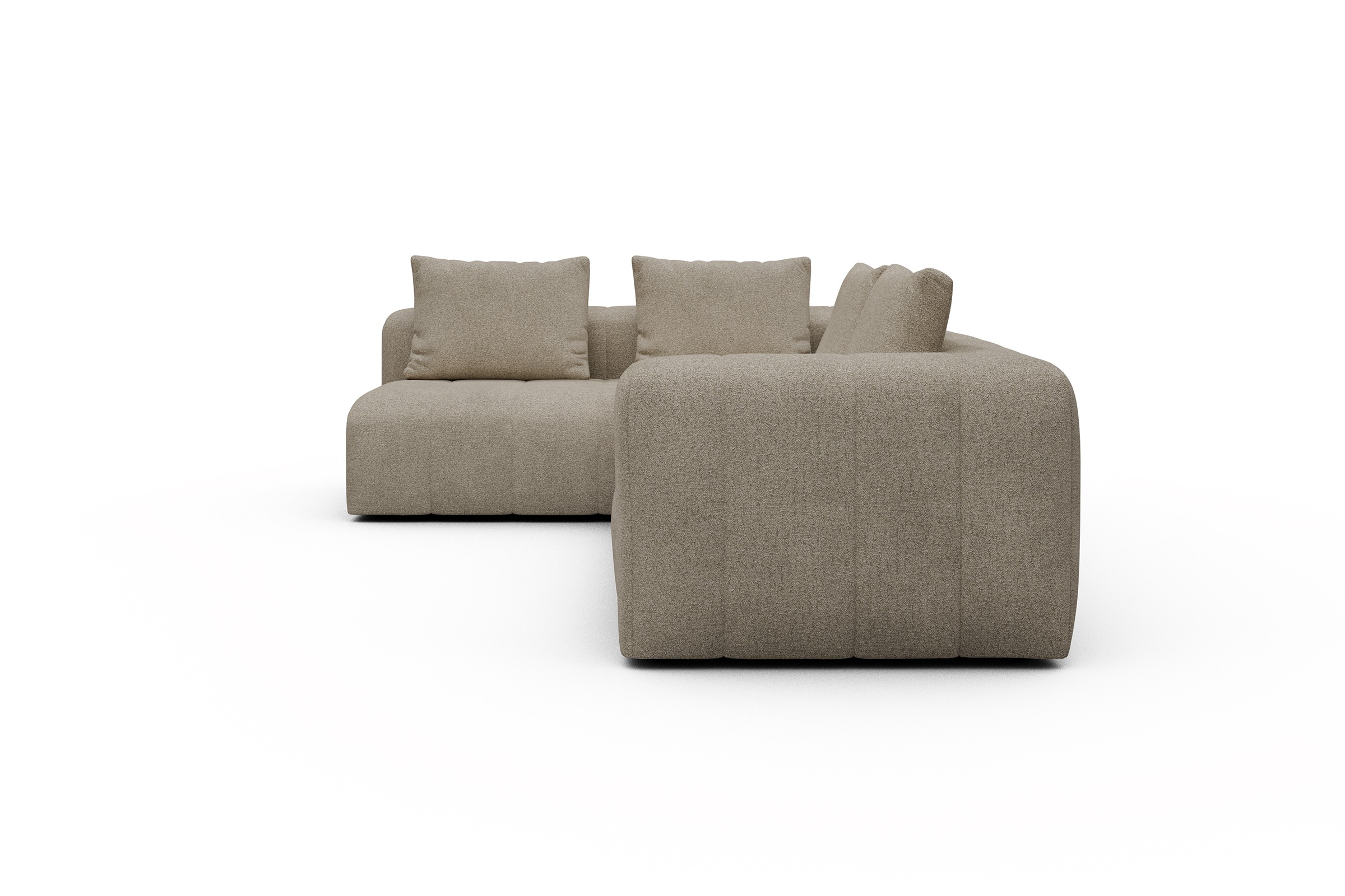 Ecksofa Hugo 2x 2,5-Sitzer Armlehne rechts Boucle-Belge