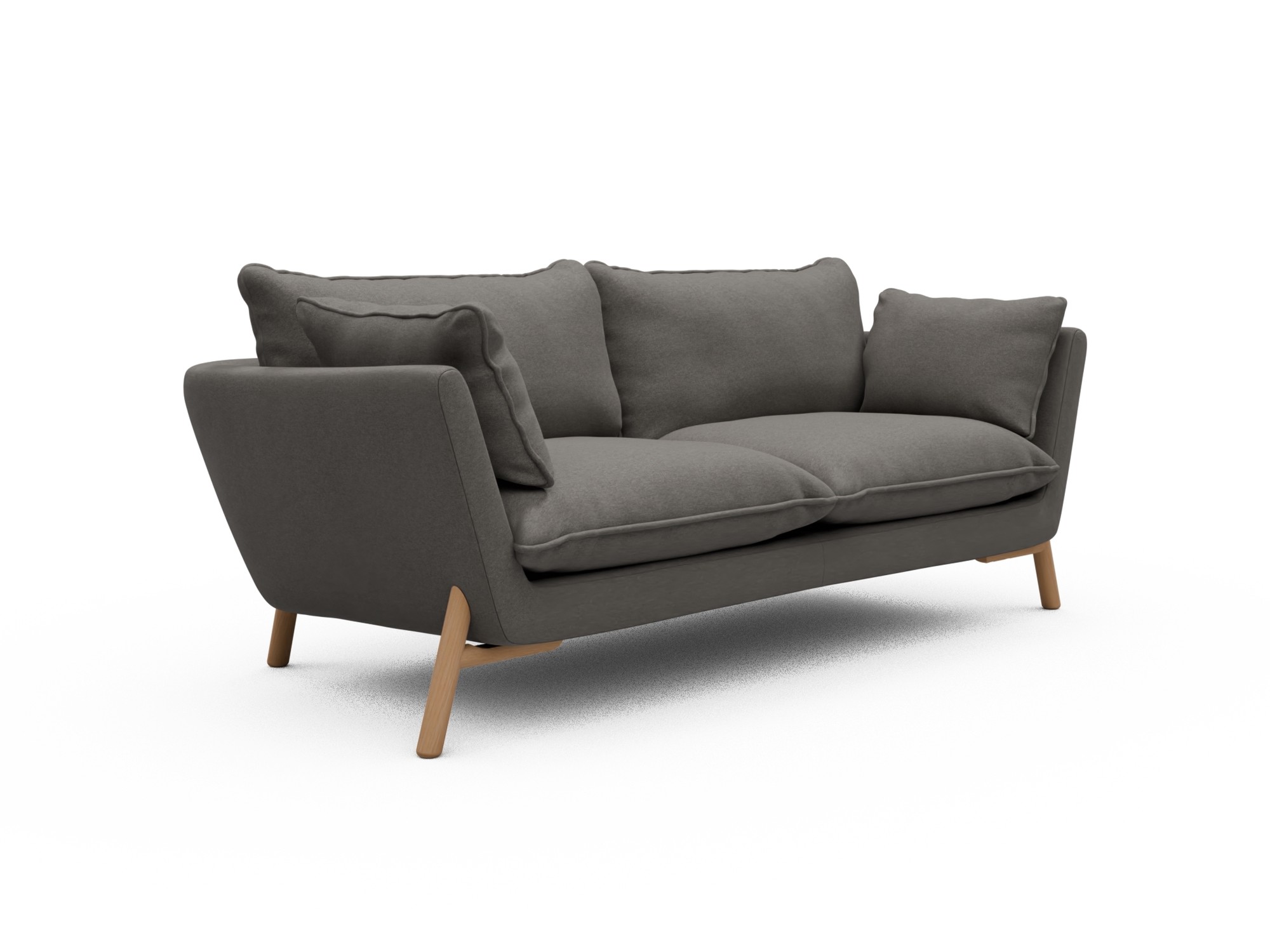 Skandi Home Sofa Emil Soft 2-Sitzer Beinfarbe Eiche Natur Satya-Taupe moebelfaktor