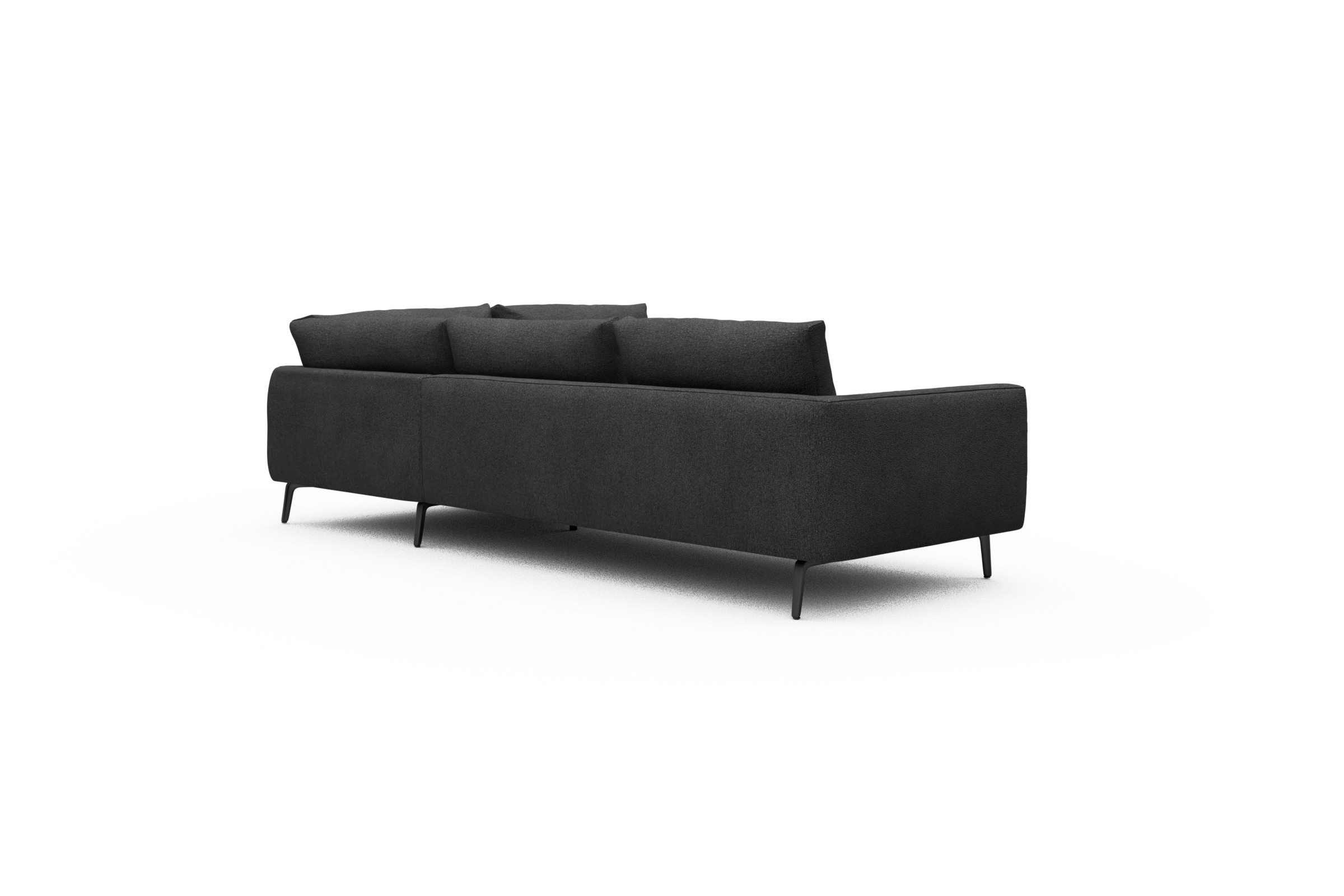 Ecksofa Karl Relax-Ecke rechts mit 2,5-Sitzer Boucle-Charcoal