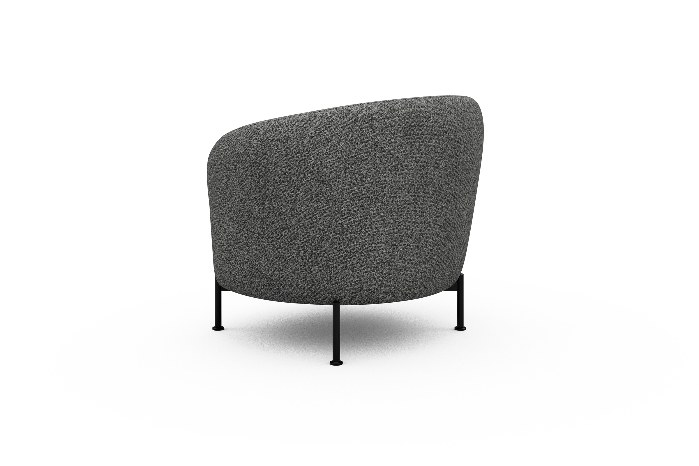 Sessel Ronda X-Metallgestell Schwarz Vanora-Warm-Grey