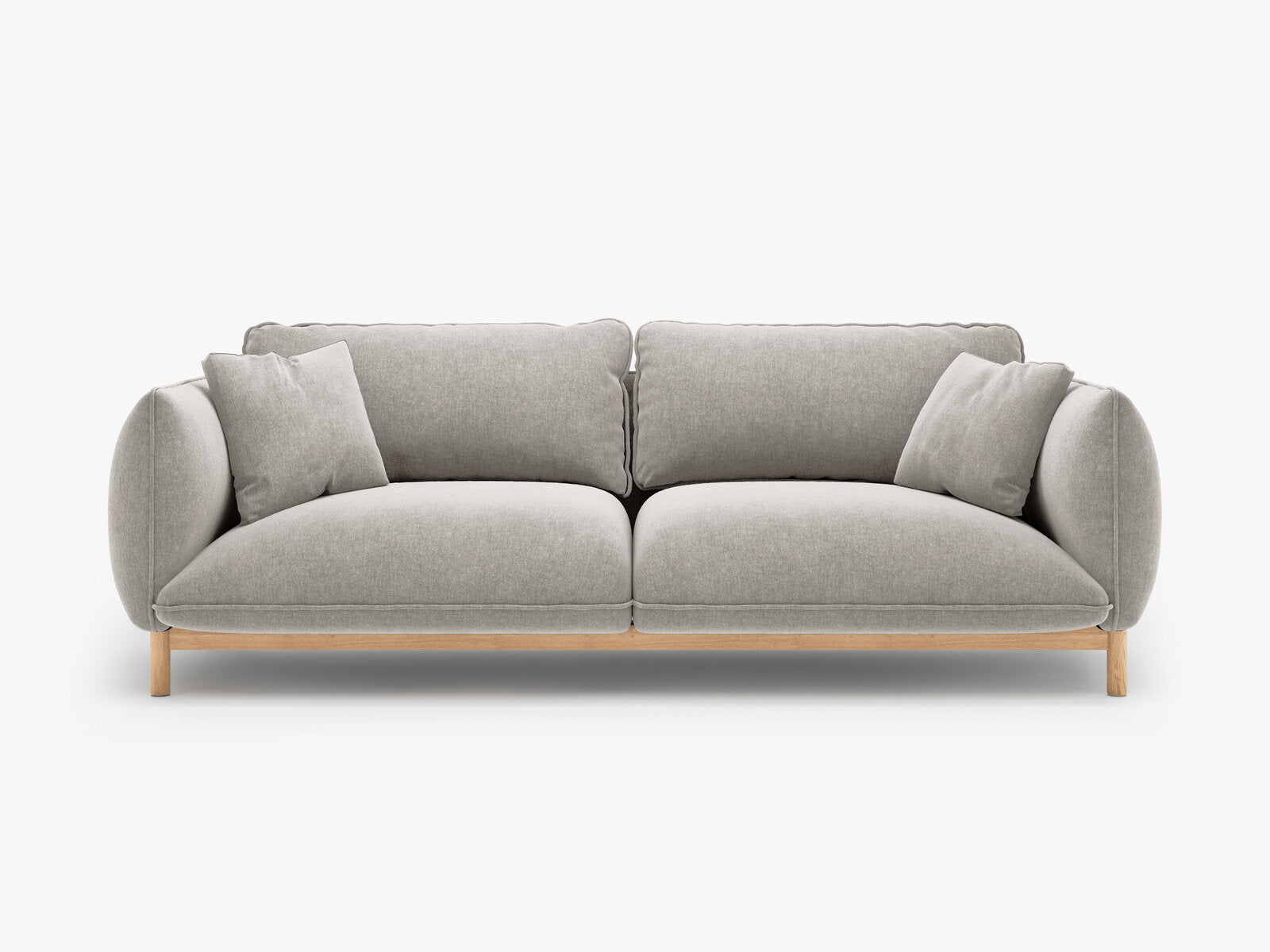 Micadoni Ada Sofa 3-Sitzer Strukturierter Stoff Wind Hellgrau