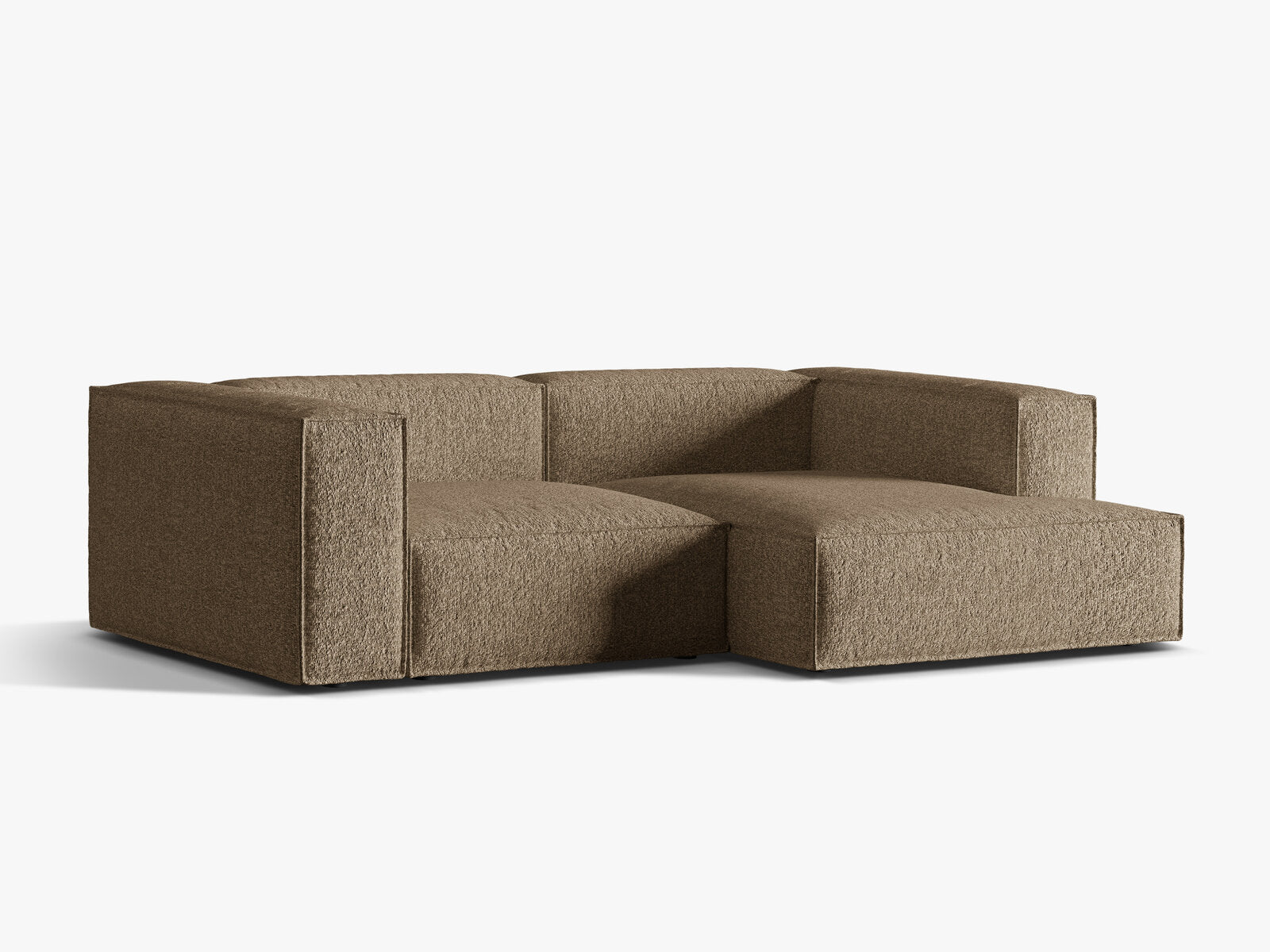 Micadoni Ecksofa Nuria 3-Sitzer Rechts Boucle Cappuccino