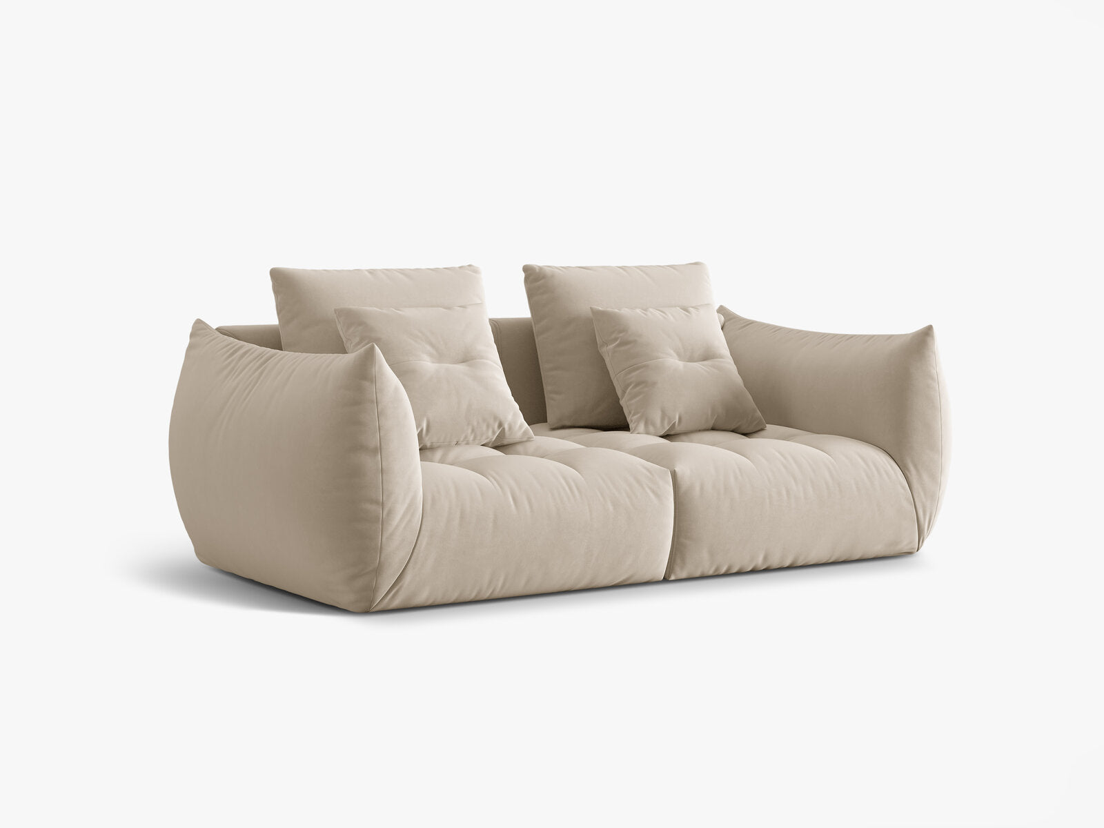 Micadoni Sofa Bloom 3-Sitzer Samt Ecru