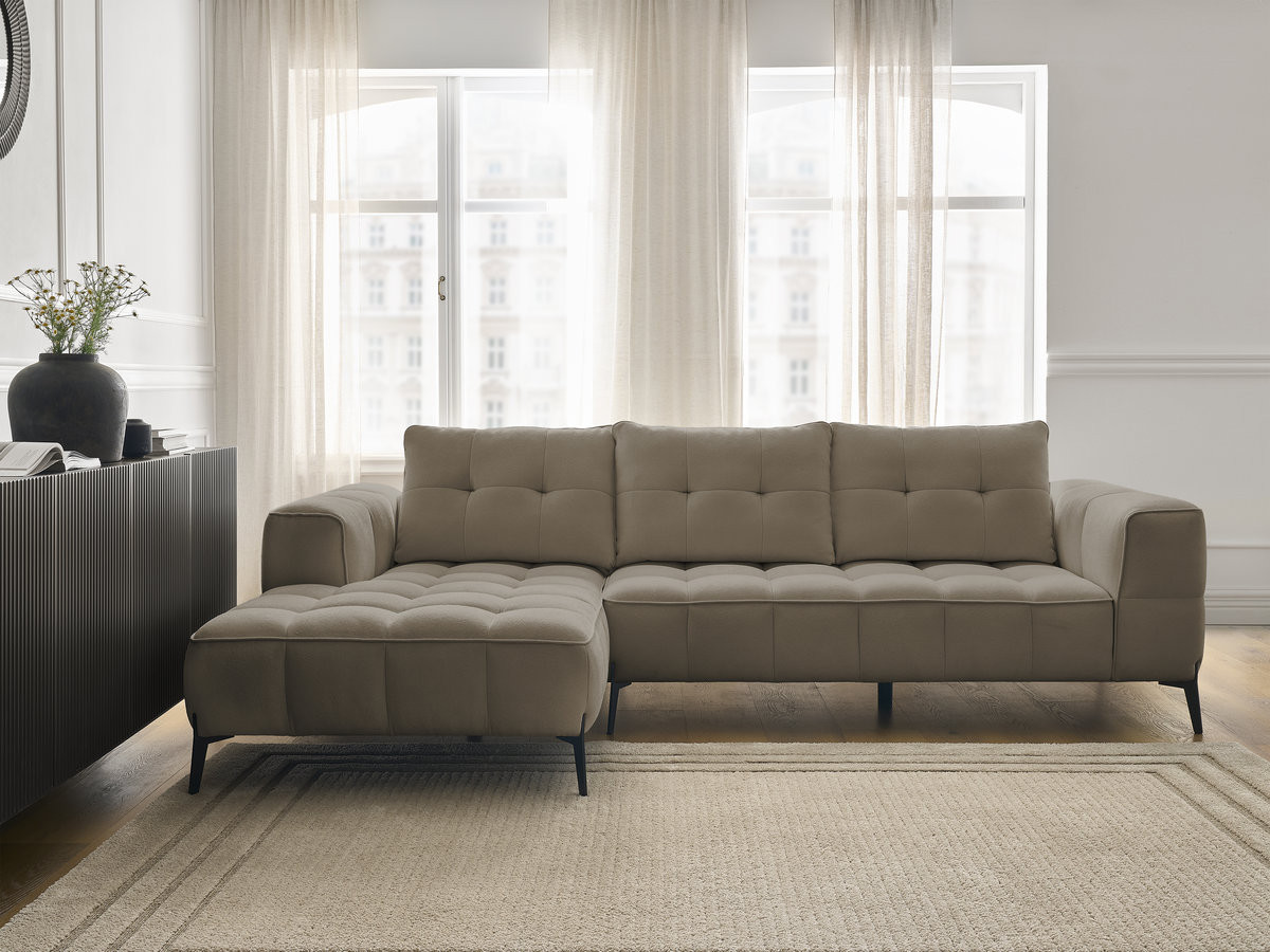 Bobochic Anis Ecksofa Strukturstoff Taupe Ecke links