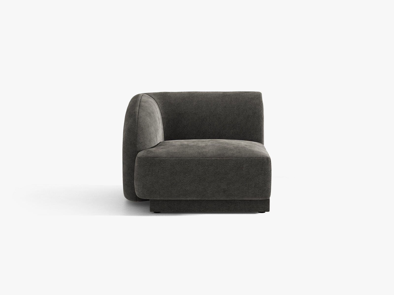 Micadoni Eckmodul Miley 1-Sitzer Chenille Eden Dunkelgrau Links