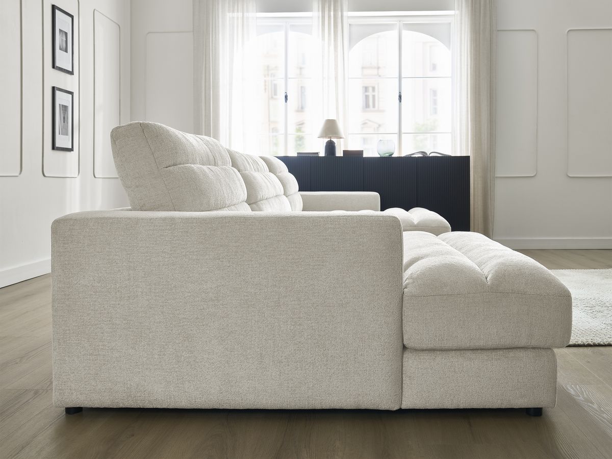 Bobochic Sierra Wohnlandschaft Strukturstoff Beige