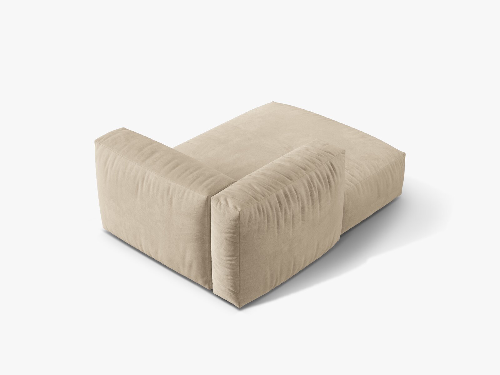Micadoni Recamiere Martina 1-Sitzer Links Samt Vogue Helles Beige