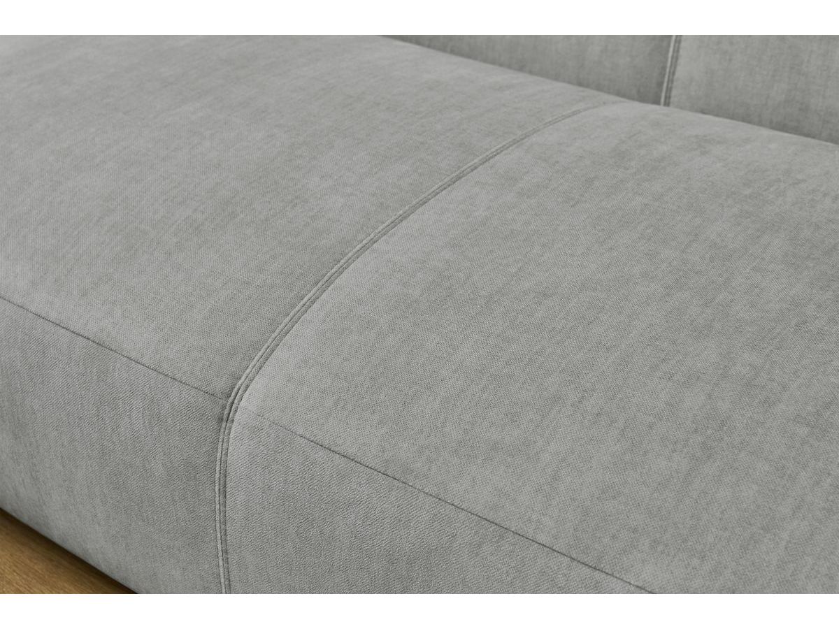 Bobochic Lavena Wohnlandschaft 359 × 220 cm Samt Hellgrau Ecke rechts