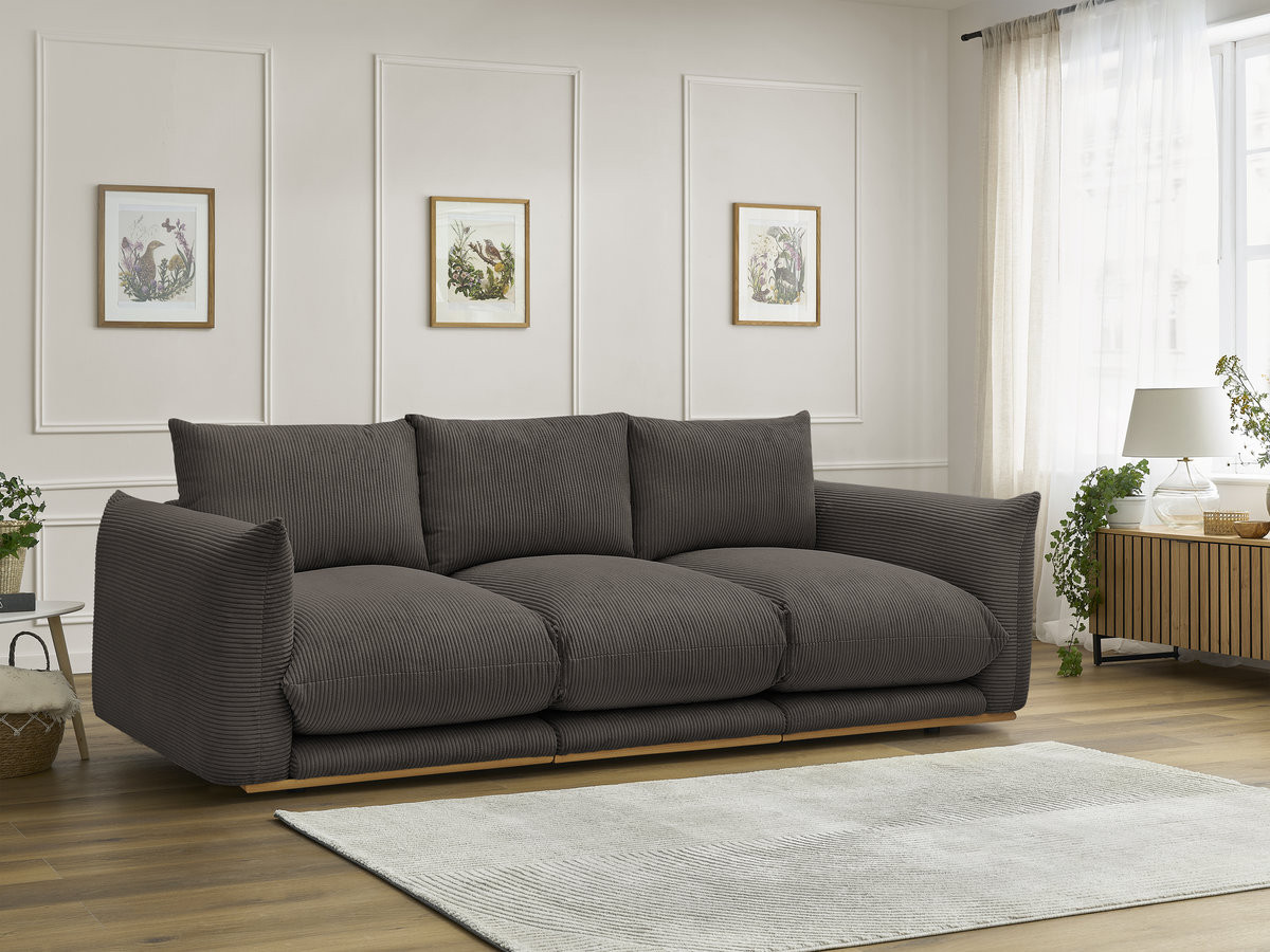 Bobochic Ernest Sofa 3-Sitzer 266 × 106 cm Cordsamt Taupe