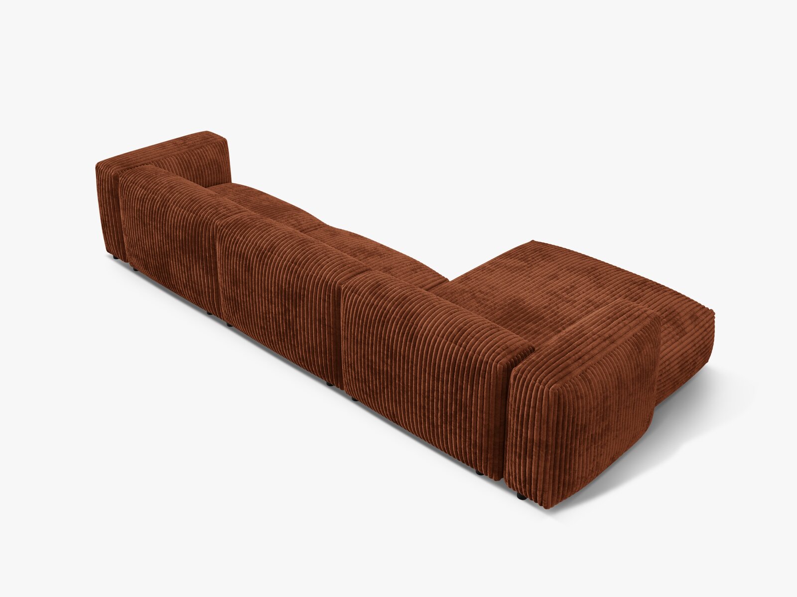 Micadoni Ecksofa Martina 3-Sitzer Links Kord Tilia Ziegel
