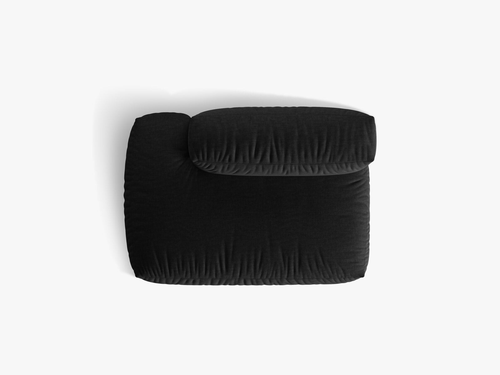 Micadoni Ecksofa-Modul Martina 1-Sitzer Strukturierter Stoff Boston Schwarz Links