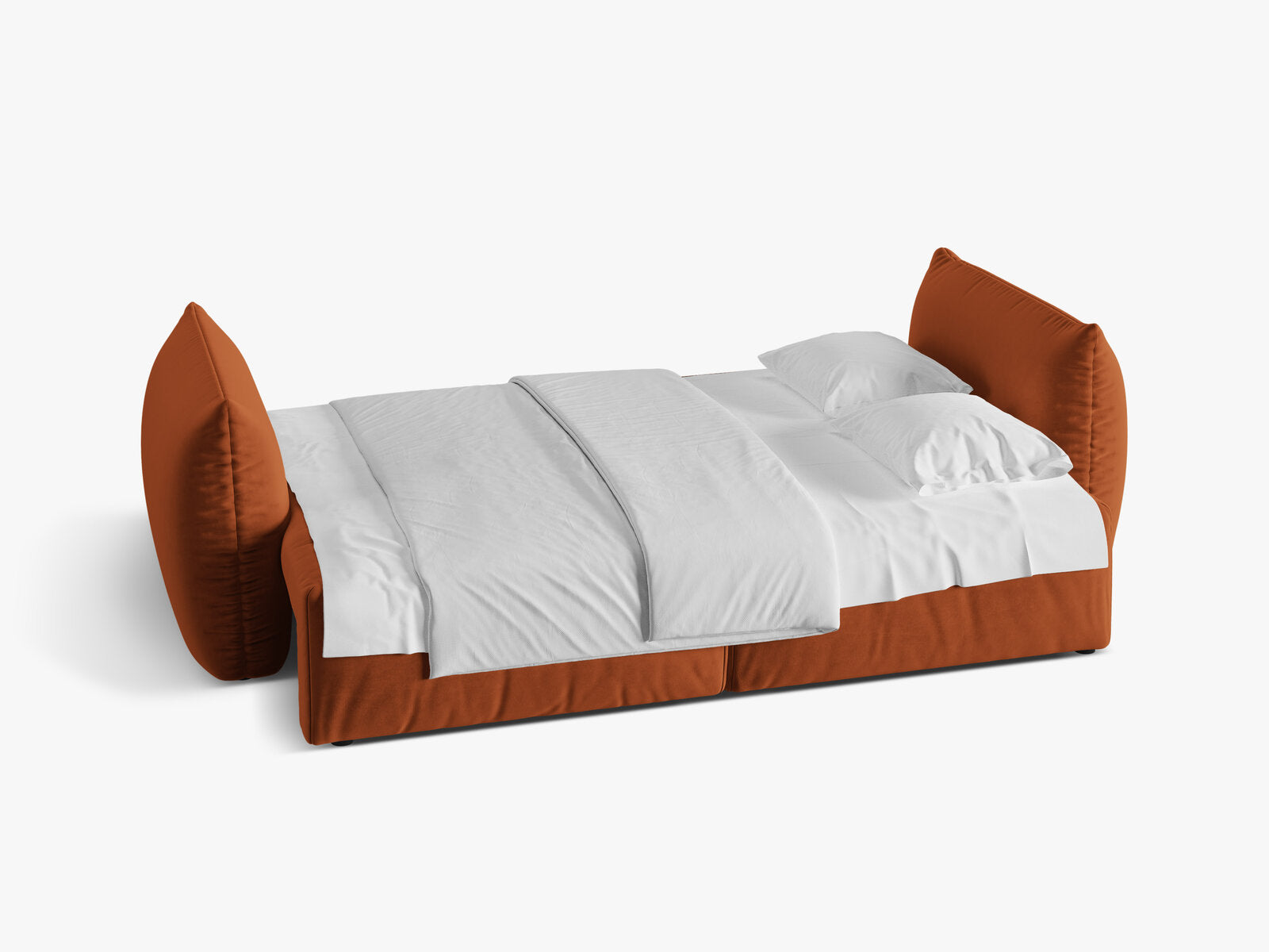 Micadoni Bloom Schlafsofa 3-Sitzer mit Bettkasten Samt Casino Terrakotta