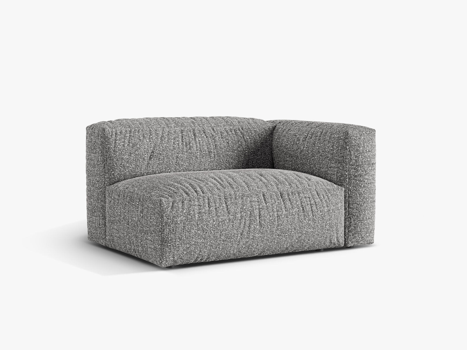 Micadoni Eckmodul Martina 1-Sitzer Groß Rechts Boucle Monet Graphit