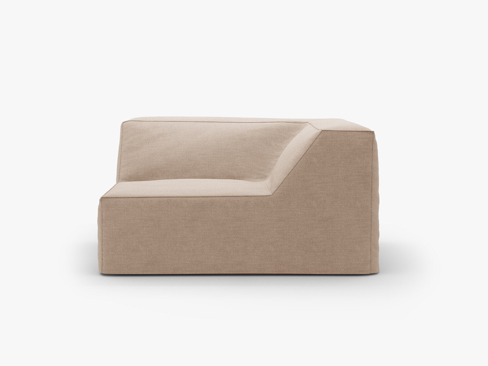 Micadoni Eckmodul Jodie 1-Sitzer Strukturierter Stoff Lins Sand