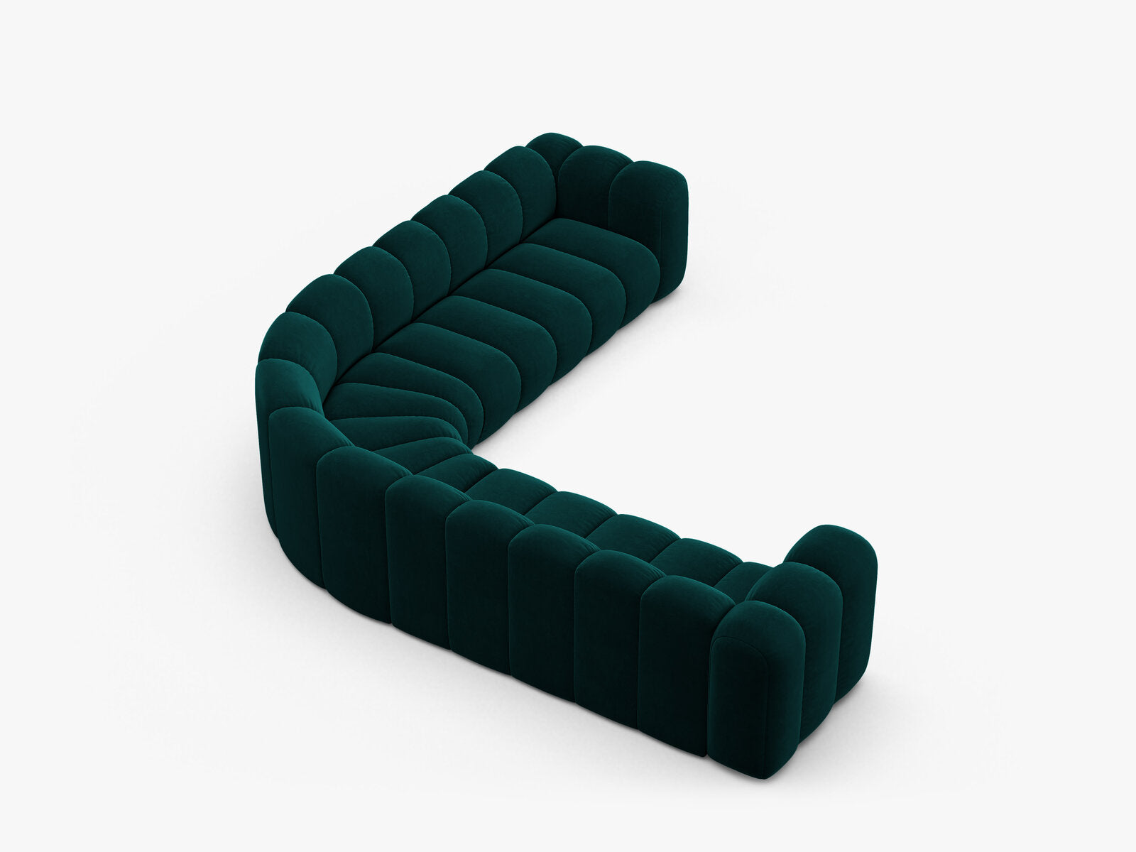 Micadoni symmetrisches Ecksofa Lupine 5-Sitzer  Samt Venus Dunkel Petrol