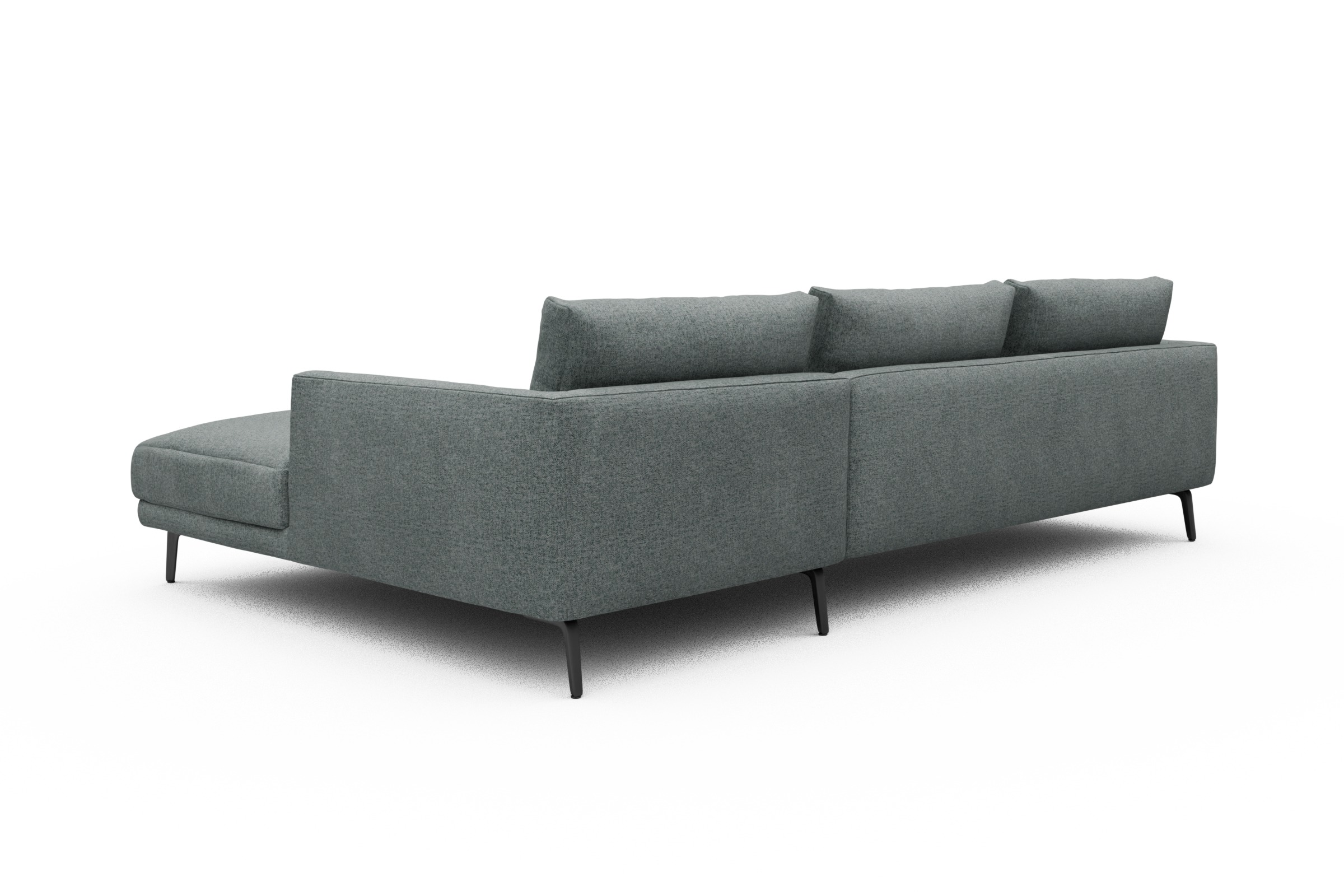Ecksofa Karl Chaiselongue rechts mit 2,5-Sitzer Casone-Light-Mixed-Green