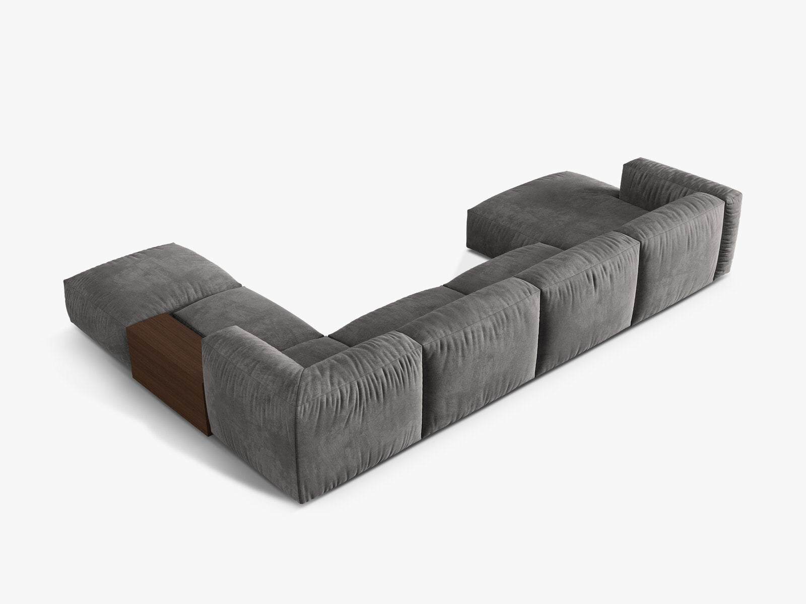 Micadoni Panorama-Ecksofa Martina 5-Sitzer Rechts Samt Grau