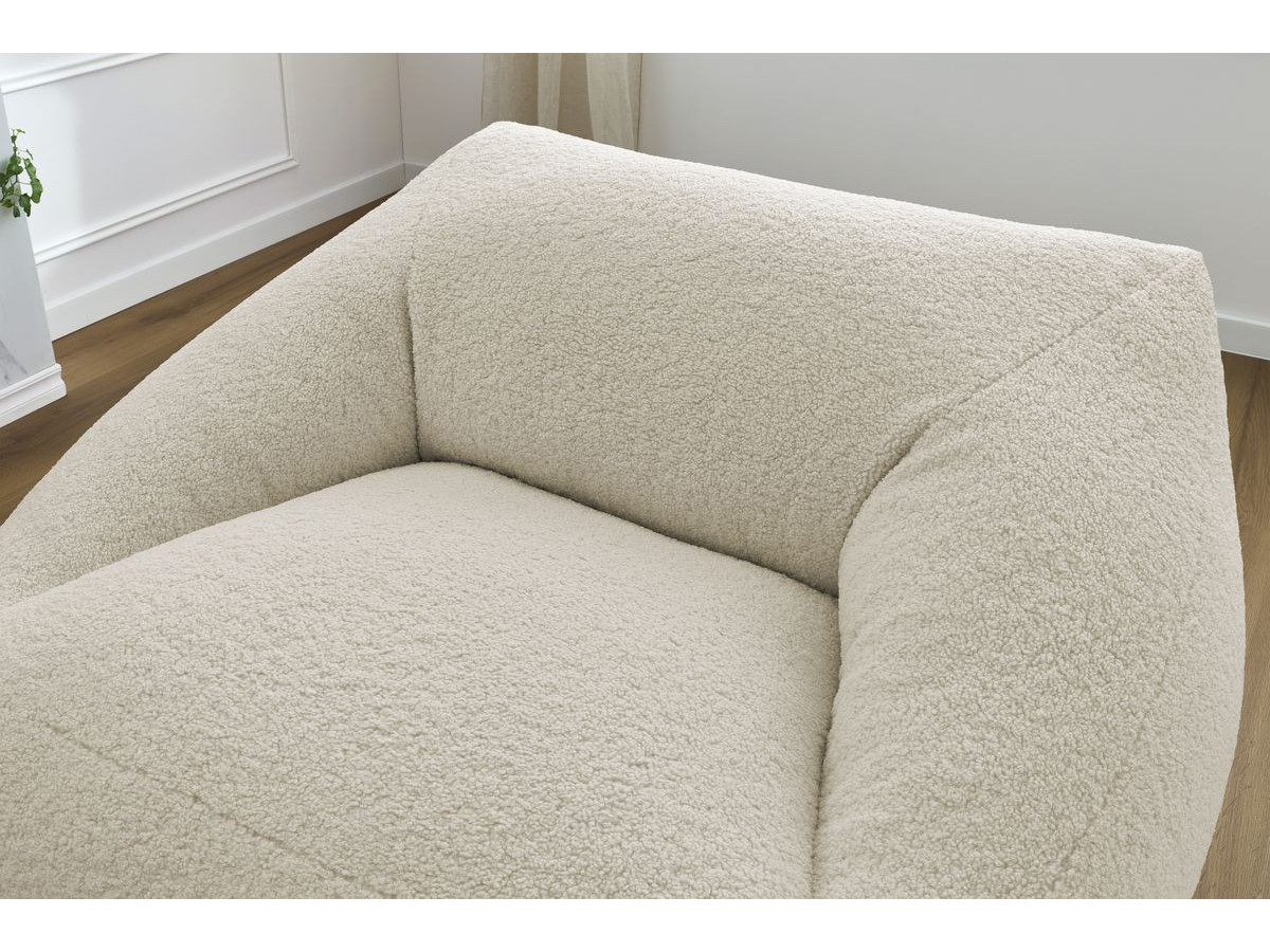 Bobochic Lilibet Pouf Bouclé-Stoff Beige