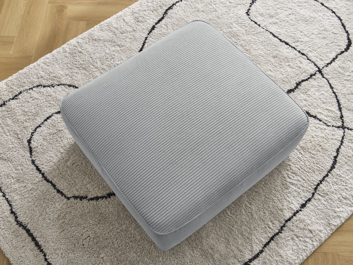 Bobochic Leopold Pouf Cordsamt Hellgrau