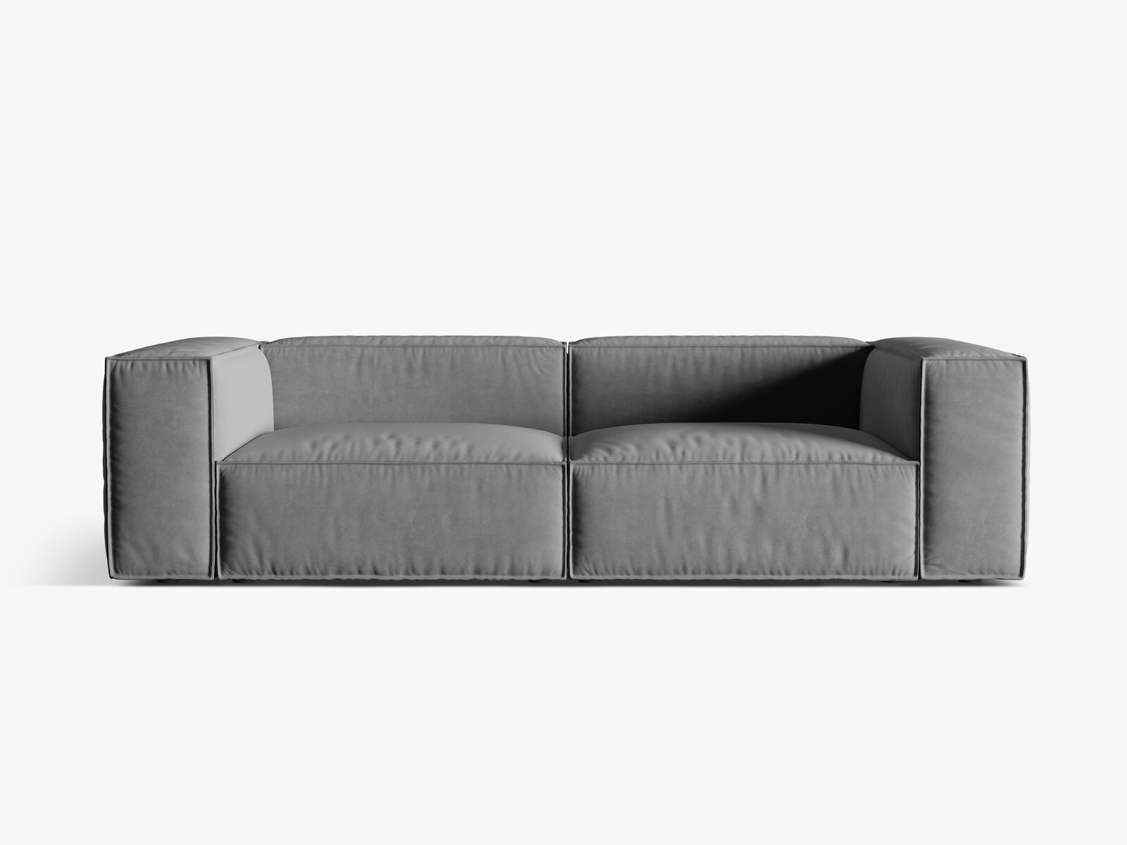 Micadoni Sofa Nuria 4-Sitzer Samt Grau