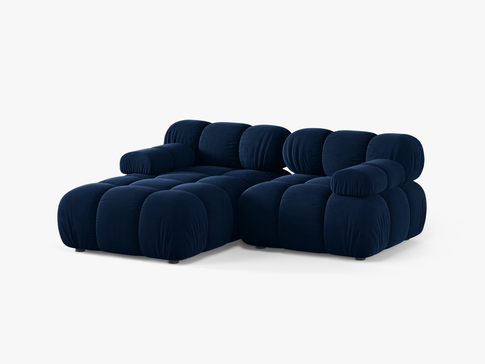 Micadoni Modulares Ecksofa Bellis 3-Sitzer Links Samt Bluvel Königsblau