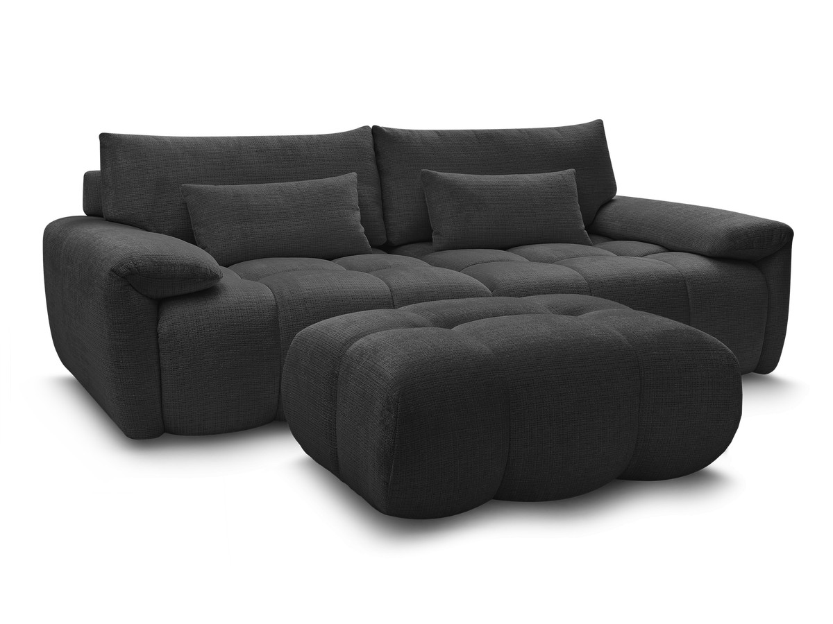 Bobochic Ivane Sofa 4-Sitzer Strukturstoff Schwarz