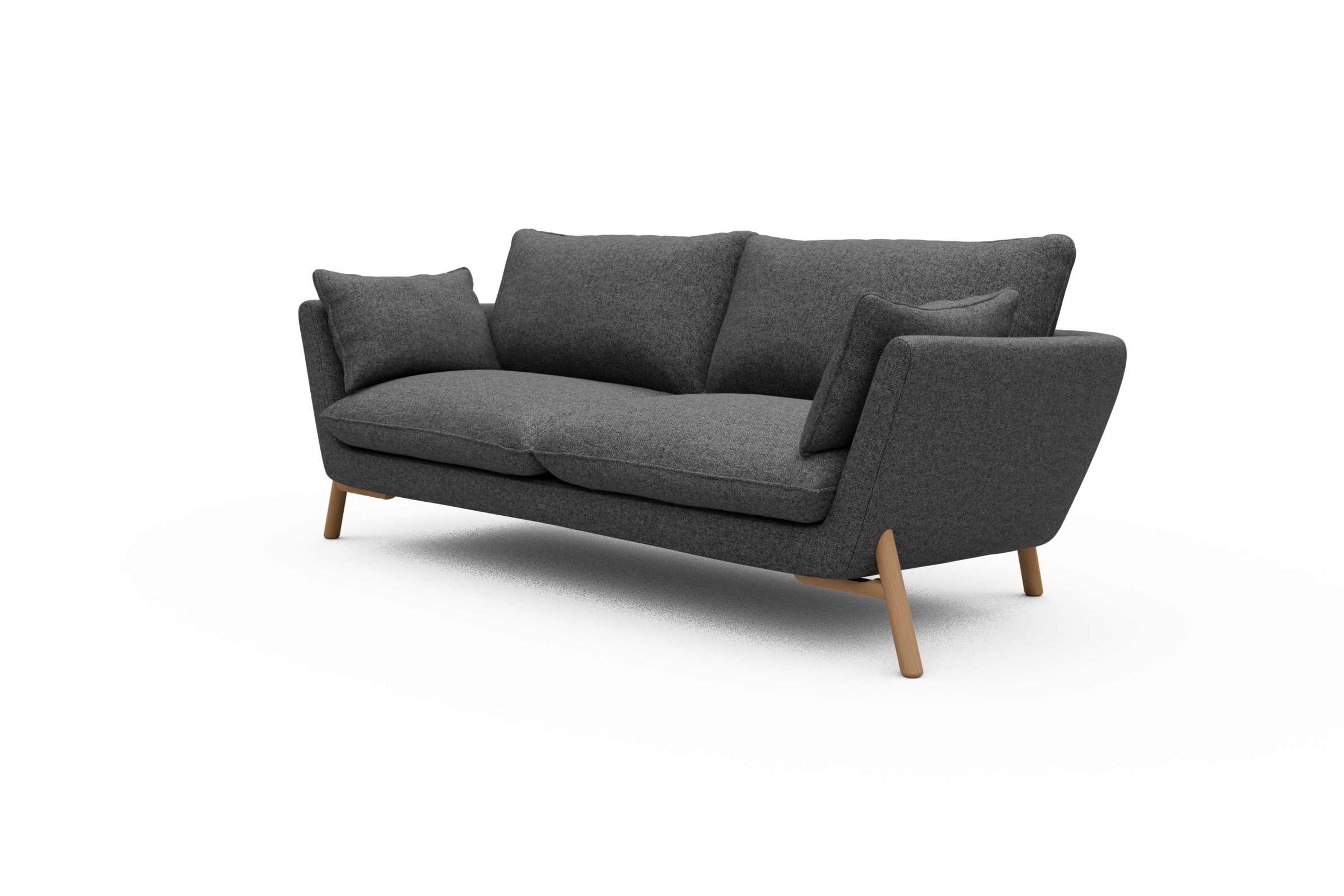 Sofa Emil 3-Sitzer Beinfarbe Eiche Natur Sama-Antracite