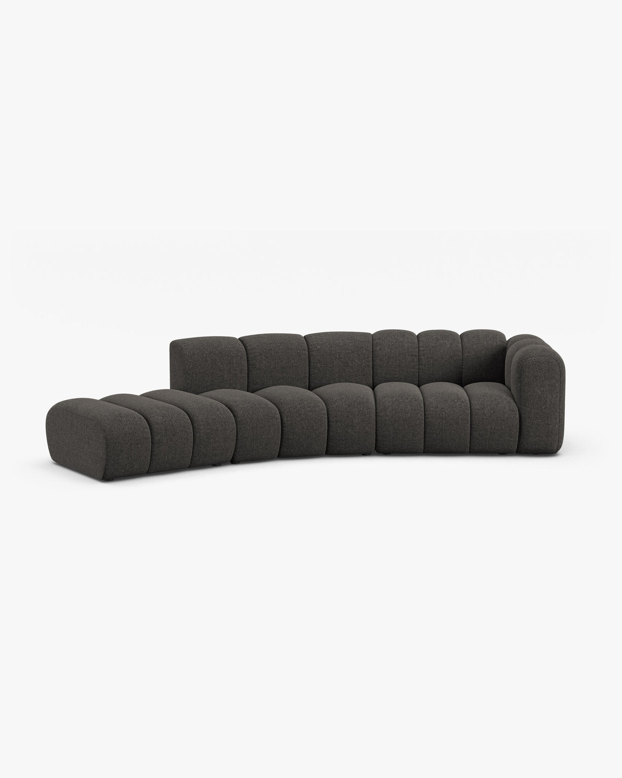 Micadoni Modulares Sofa Lupine 5-Sitzer Links Chenille Eden Dunkelgrau