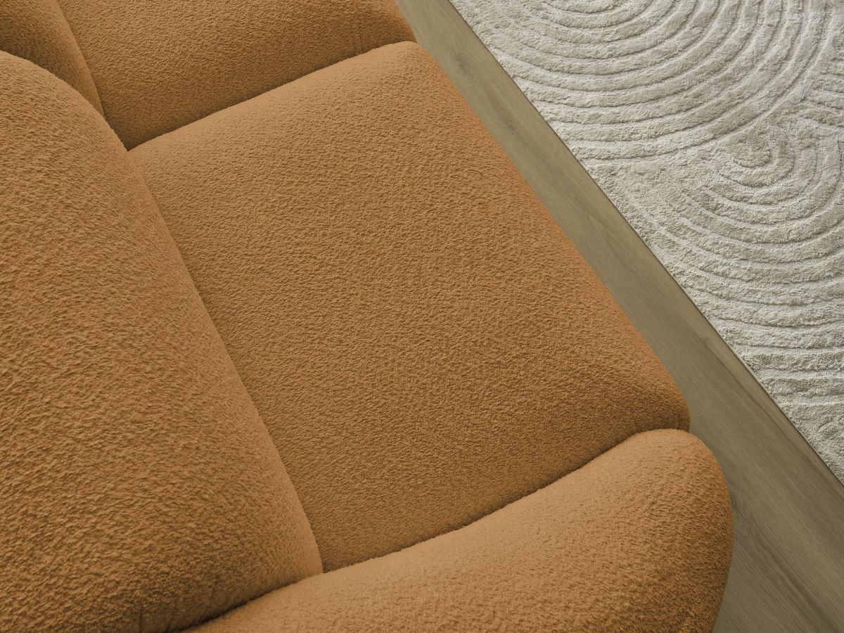 Bobochic Tina Sofa 3-Sitzer Bouclé-Stoff Gelb