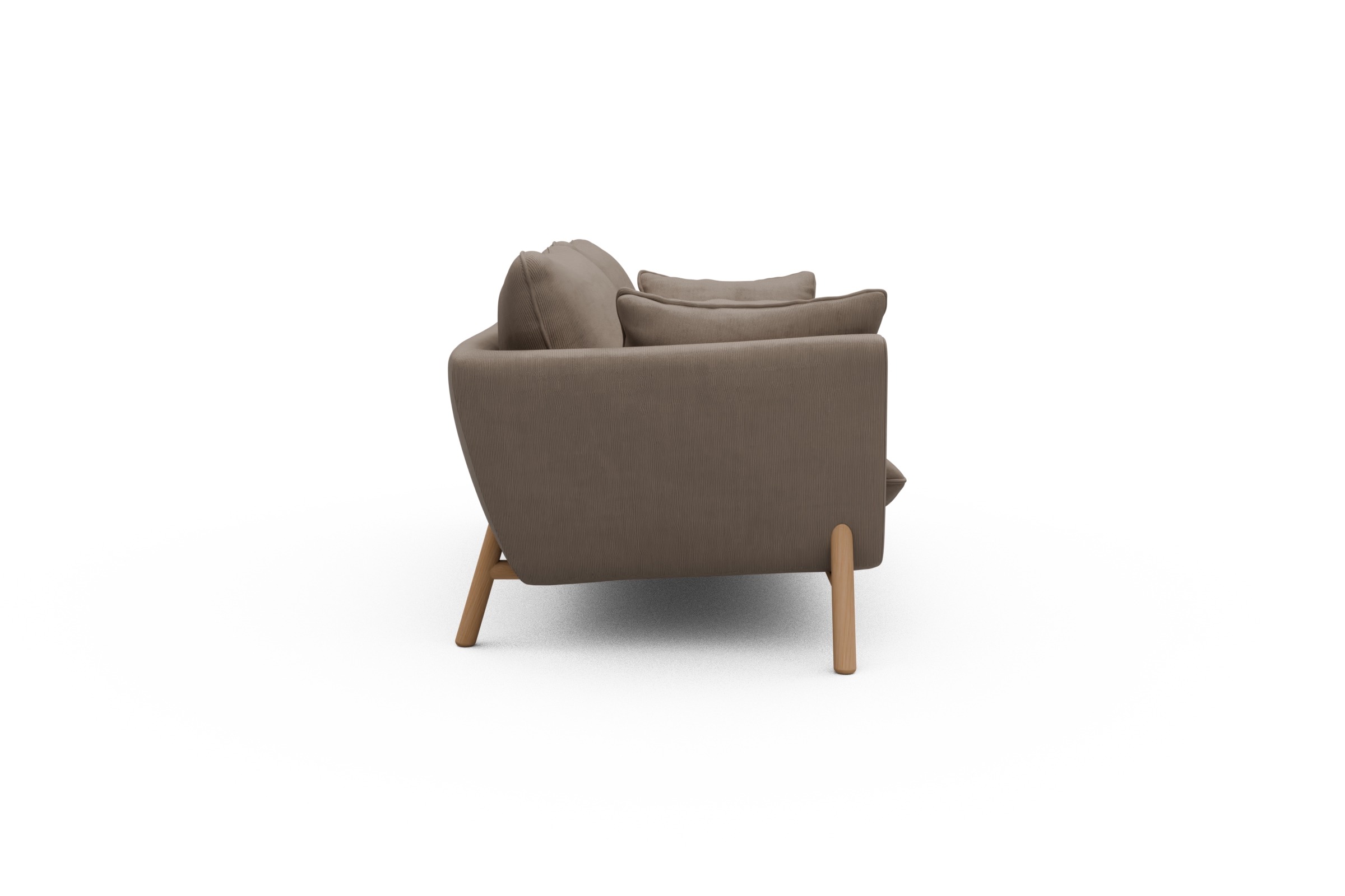 Sofa Emil 2-Sitzer Beinfarbe Eiche Natur Cordufine-Beige
