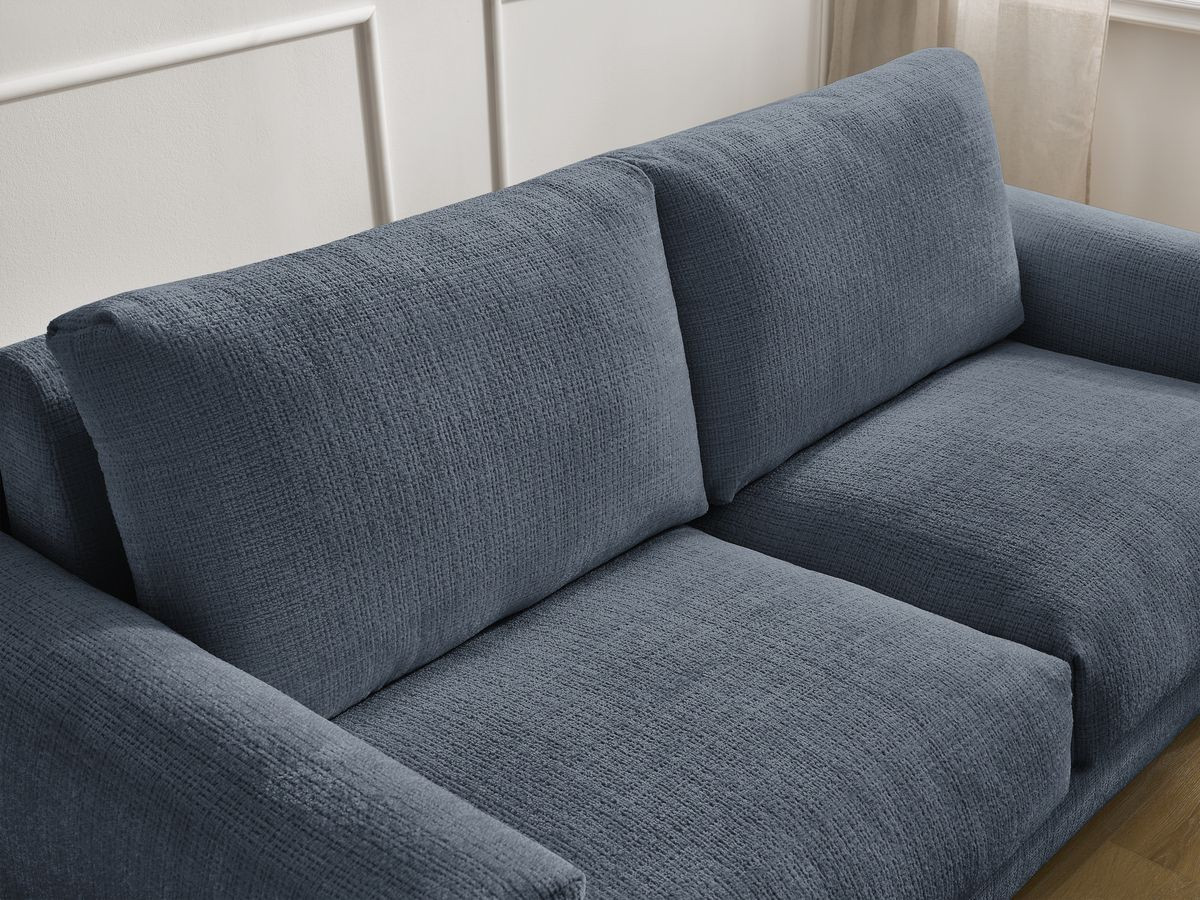 Bobochic Cocoone Schlafsofa 3-Sitzer Strukturstoff Dunkelblau, Liegefläche 140 × 200 cm