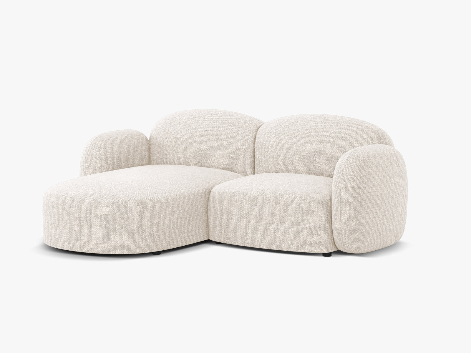 Micadoni Ecksofa Blair 3-Sitzer Links Chenille Eden Helles Beige