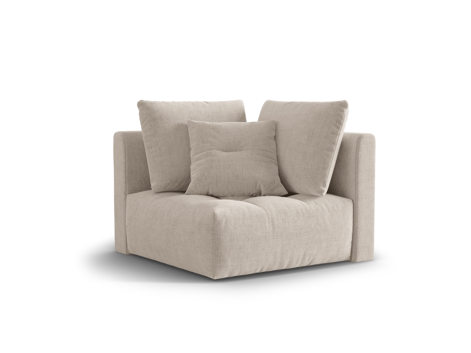 Micadoni Symmetrisches Eckmodul Bloom Strukturierter Stoff City Dunkelbeige