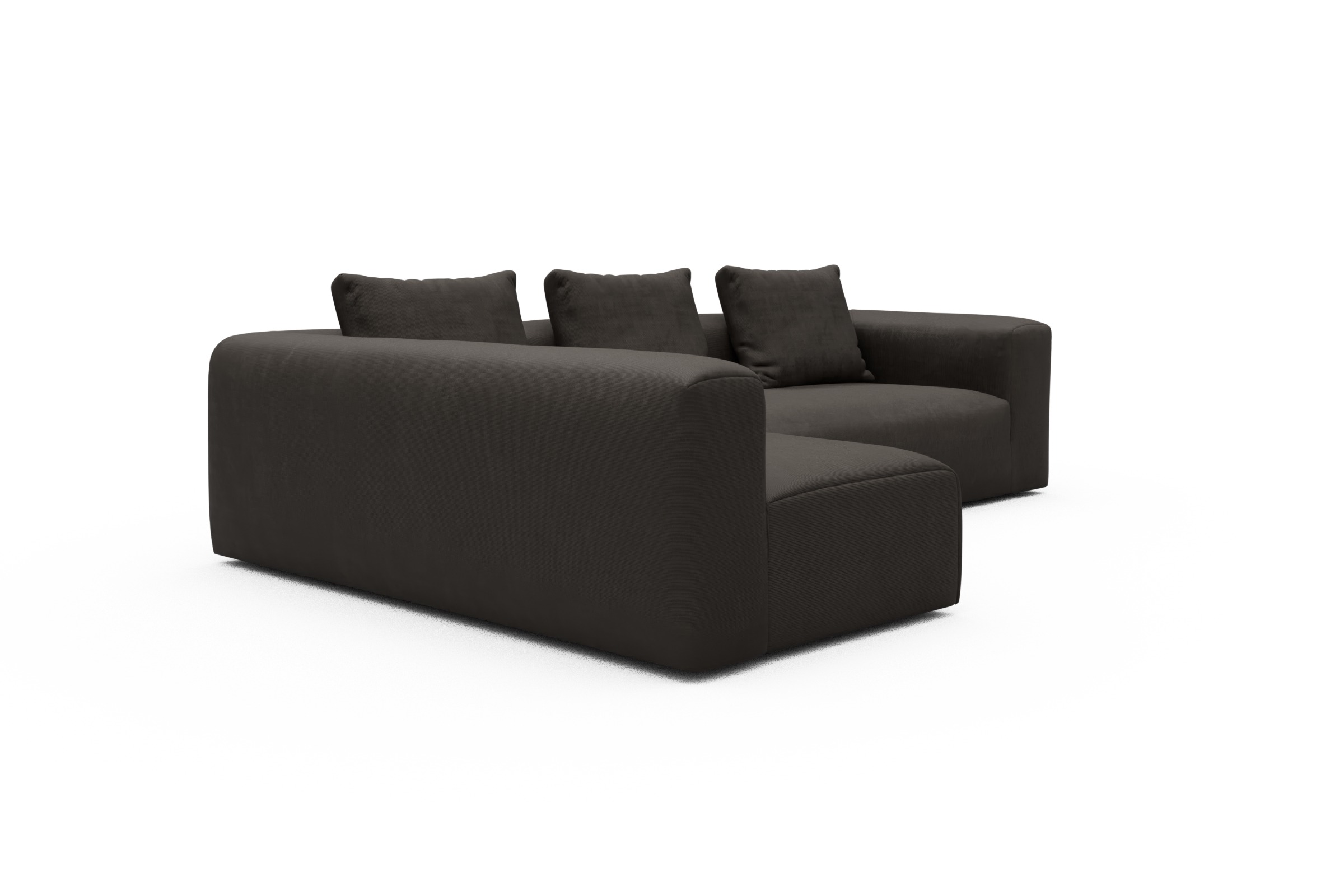 Ecksofa Fred 2x 2,5-Sitzer links offen Cordufine-Taupe