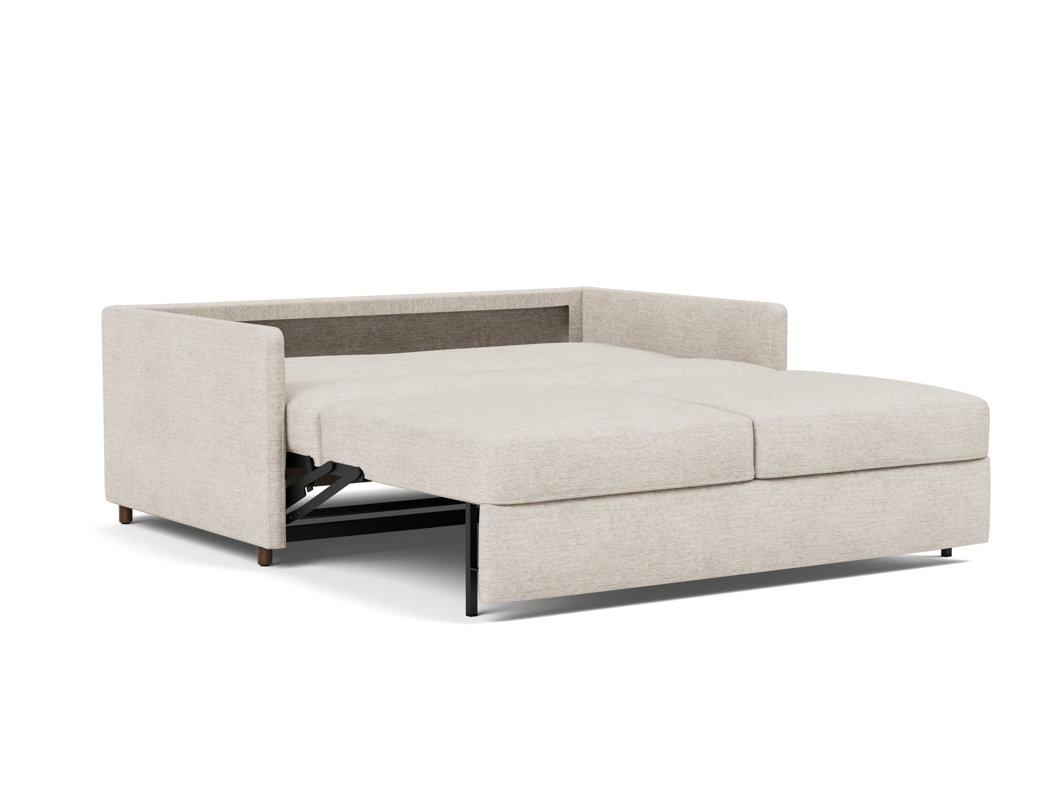Schlafsofa Neah mit Slim-Armlehnen 160 Chenille Yuveno 470-Natural