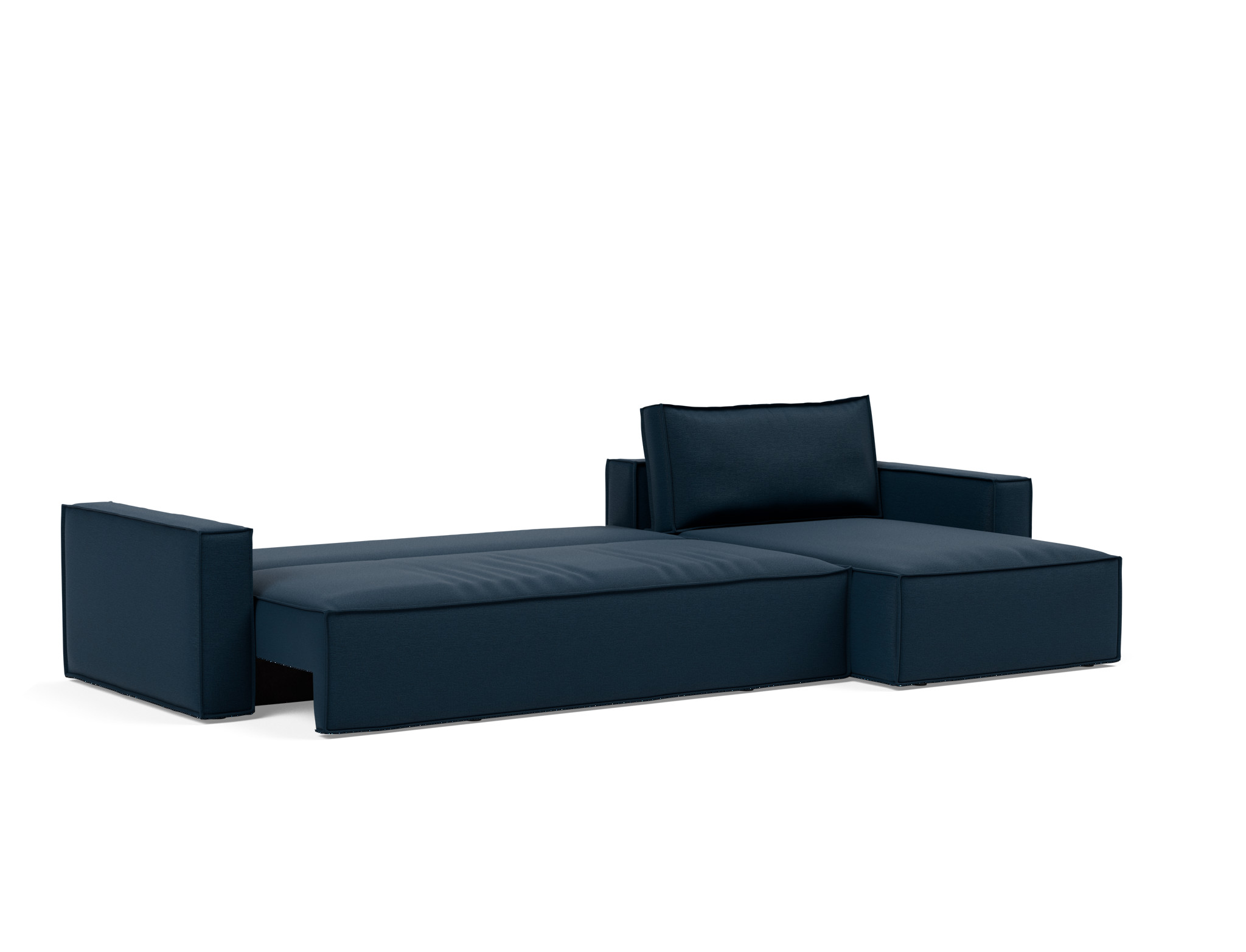 Schlafsofa Newilla mit Chaiselongue Flachgewebe Mixed Dance 528-Blue