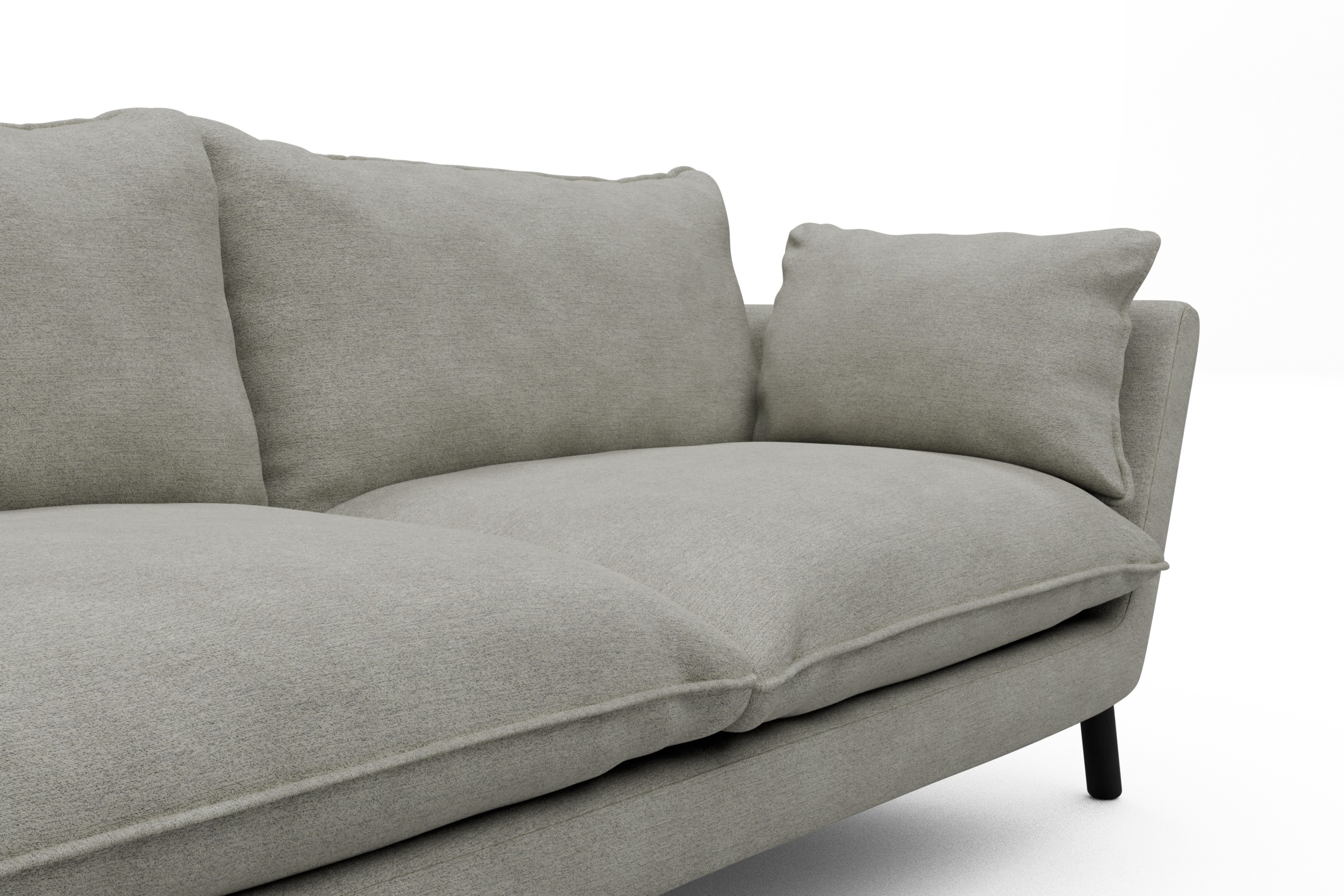 Sofa Emil PREMIUM 2-Sitzer Beinfarbe Eiche Schwarz Carreno-Moon-Stone-White