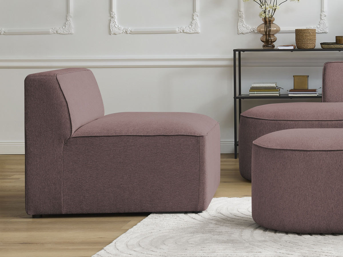 Bobochic Rousseau Sofamodul 1-Sitzer Melange-Stoff Rosa