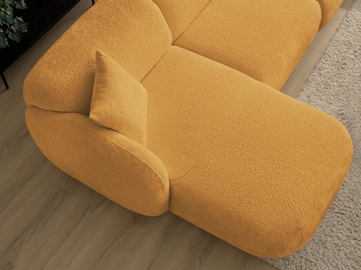 Bobochic Anda Ecksofa mit Pouf 292 × 163 cm Chenille Gelb Ecke links