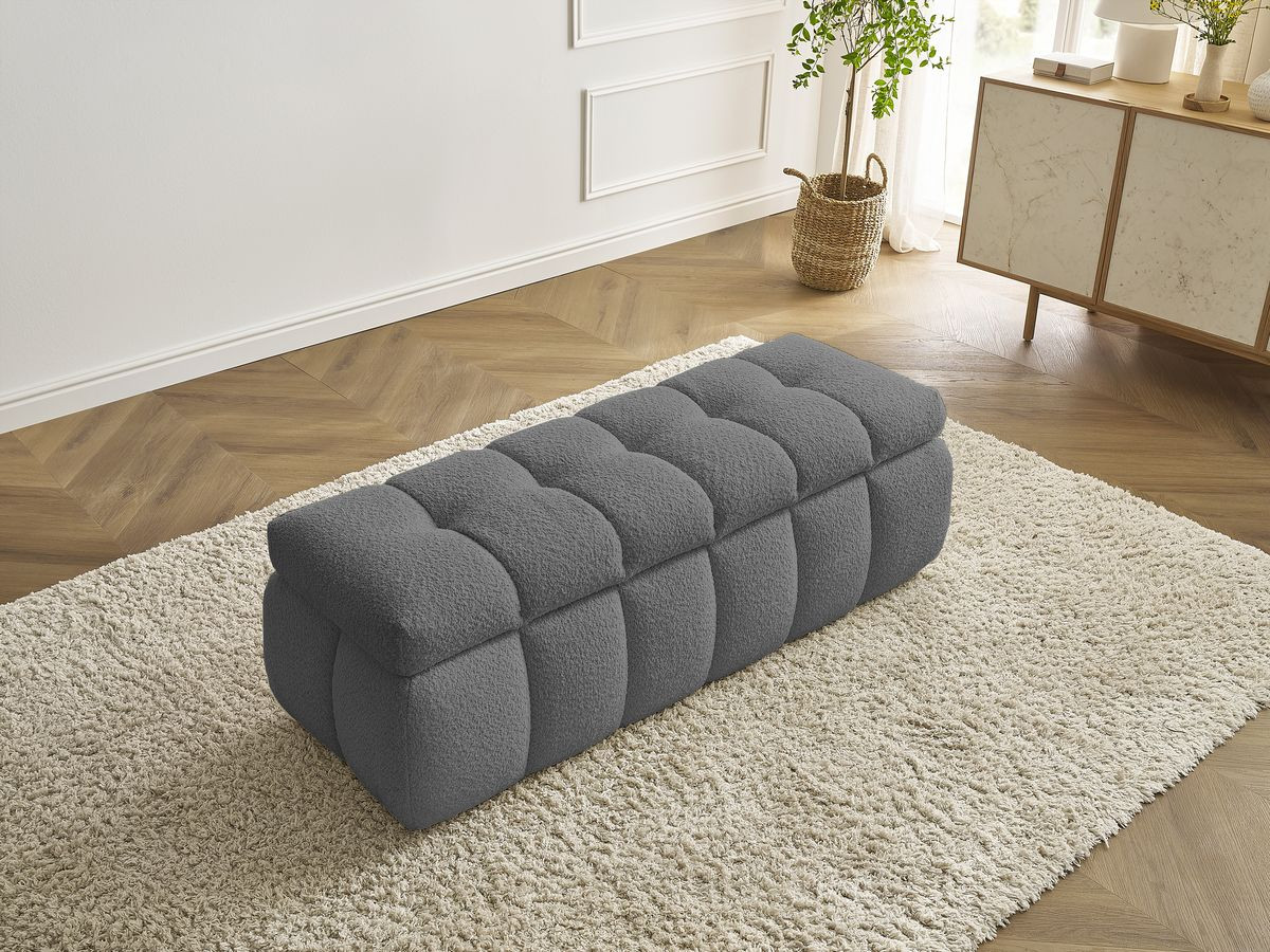Bobochic Mont-blanc Bettbank Bouclé-Stoff Dunkelgrau