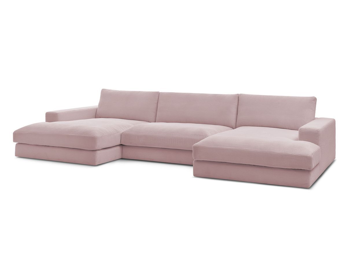 Bobochic Leonard Wohnlandschaft 349 × 159 cm Cordsamt Violett