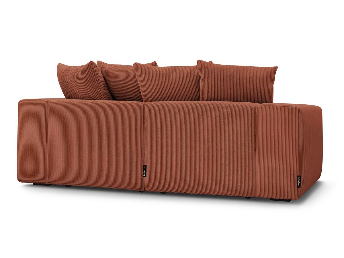 Bobochic Voltaire Sofa 4-Sitzer mit Pouf 248 × 100 cm Cordsamt Orange